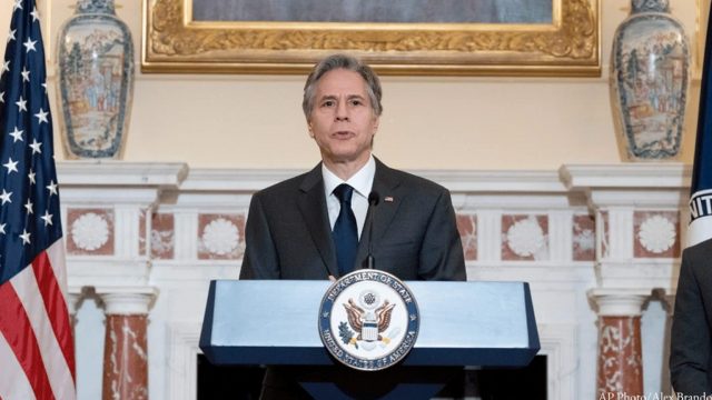 Il Segretario di Stato americano Antony J. Blinken annuncia il Rapporto 2021 sulla libertà religiosa internazionale il 2 giugno 2022.
